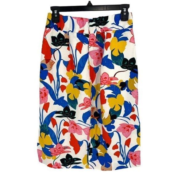J.Crew Pintucked Midi Skirt Lined Morning Floral Size 8P - Picture 5 of 12